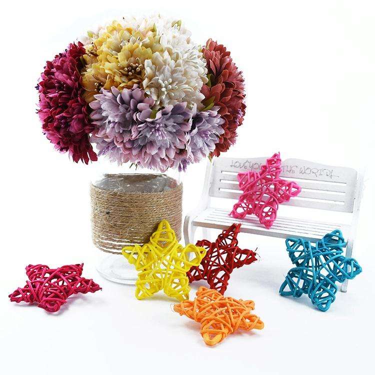 10 PCS 6cm Artificial Straw Ball DIY Decoration Rattan Stars Christmas Decor Home Ornament Suppli...