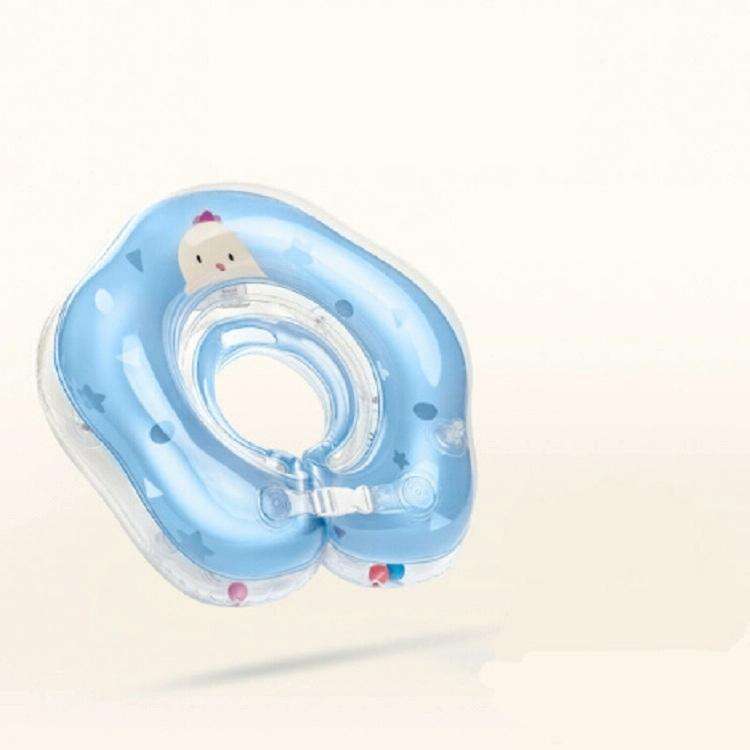 Cute Cartoon Chick Pattern Transparent PVC Adjustable Inflatable Baby Swimming Float Ring Neck Ri...