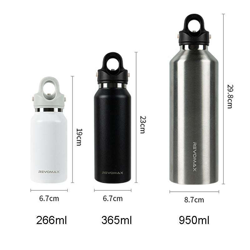 REVOMAX Stainless Steel Vacuum Flask Outdoor Car Vacuum Flask, Capacity 950ml (Space Ash)