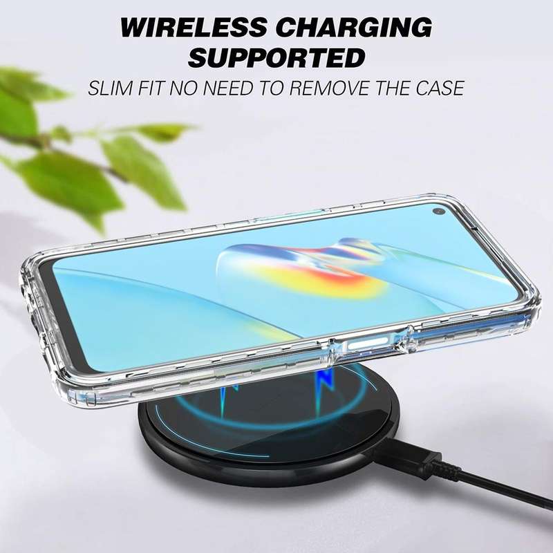 For OPPO A54 4G Shockproof High Transparency Two-color Gradual Change PC+TPU Candy Colors Phone P...