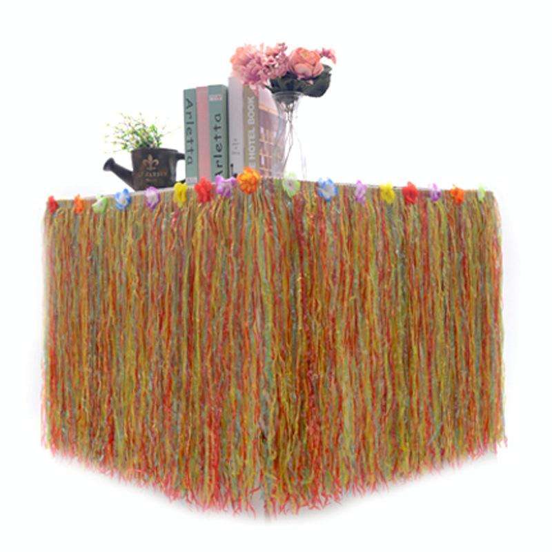 Hawaiian Table Dress Seaside Party Festive Bazaar Table Decorations, Size: 276x30cm( Colorful)