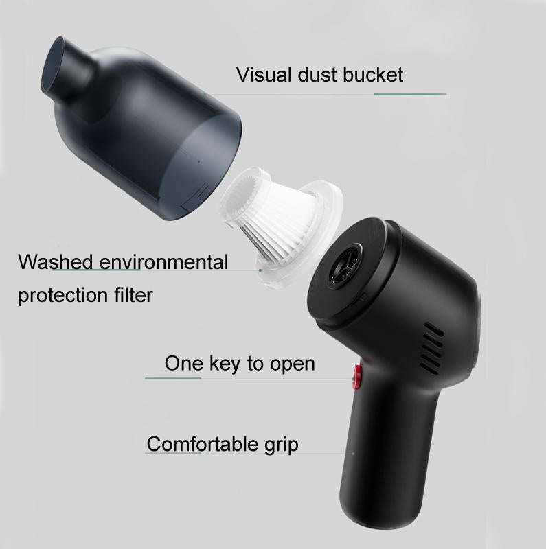 SHANEN 120W 8000Pa Car Vacuum Cleaner Car Wireless Charging High-Power Powerful Mini Handheld Vac...