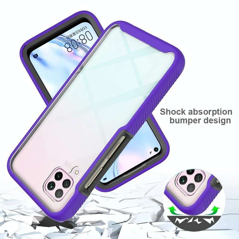 For Huawei P40 Lite Starry Sky Solid Color Series Shockproof PC + TPU Protective Case(Black)