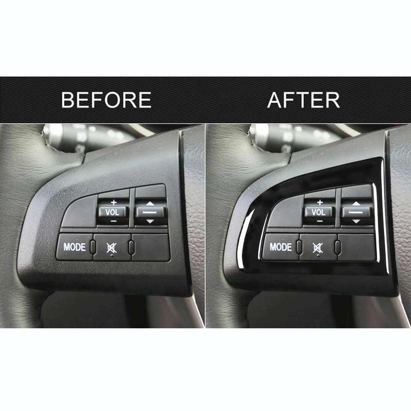 For Mazda 3 Axela 2010-2013 Car Steering Wheel Button Decorative Sticker, Left and Right Drive Un...