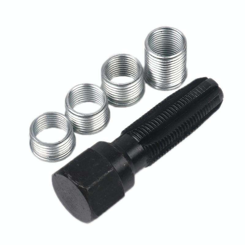 5 PCS/Set 14mm Spark Plug Hole Thread Repair Tool Tap Regenerator