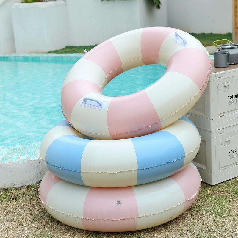 Thickened Outdoor Water Sports Children Swimming Ring, Outer Diameter: 60cm(Blue Grid)