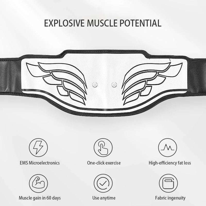 Belly Fat Reduction Massage Belt 20 Massage Levels EMS Abdominal Vibration Belt(White)