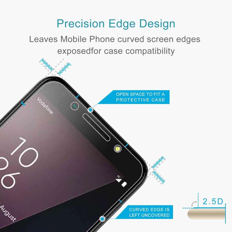 For Vodafone Smart N9 Lite 50 PCS 0.26mm 9H 2.5D Tempered Glass Film