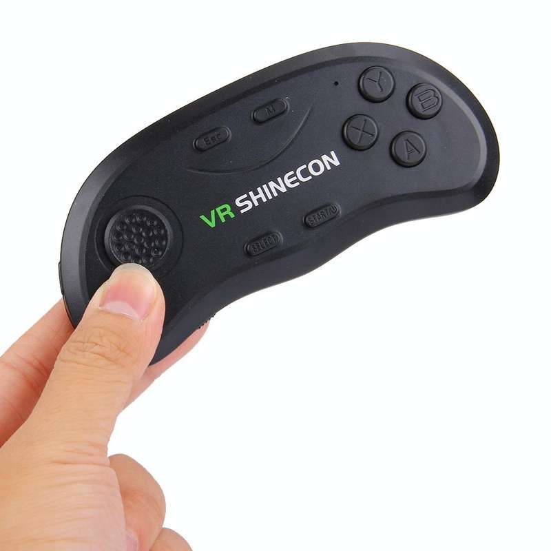 VR Shinecon 3D Movie Games Virtual Reality Glasses Bluetooth Remote Controller Gamepad(Black)