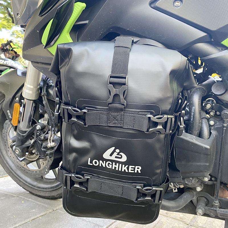 LONGHIKER Motorcycle Quick Release Waterproof Bumper Side Bag(Black)