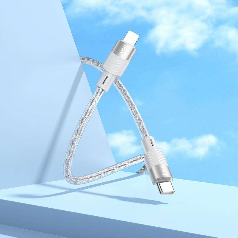 hoco X99 Crystal Junction PD 20W USB-C / Type-C to 8 Pin Silicone Charging Data Cable, Length:1m(...