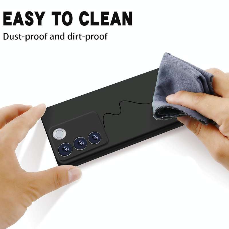 For vivo V27 / V27 Pro / S16 / S16 Pro Pure Color Liquid Silicone Shockproof Phone Case(Black)