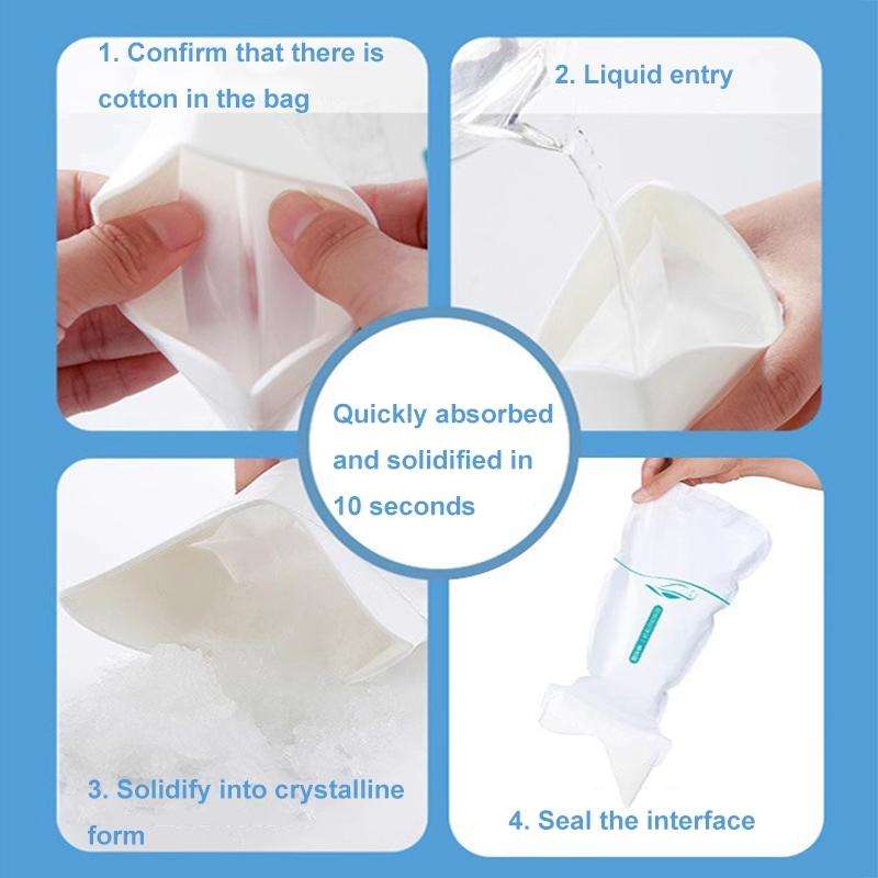 4pcs /Pack Car Disposable Emergency Rapid Coagulation Urine Bag Traffic Jam Pee Bag(13x27cm)