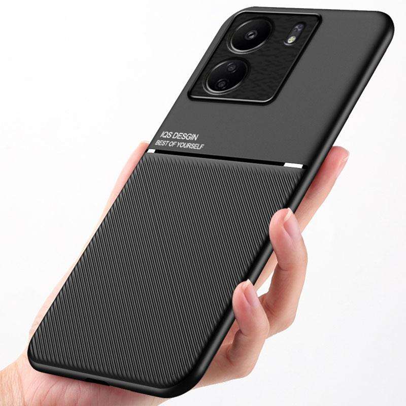 For Xiaomi Redmi 13C Classic Tilt Strip Grain Magnetic Shockproof PC + TPU Phone Case(Green)