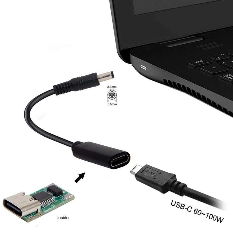 DP USB-C / Type-C to 5.5 x 2.1mm Power Adapter Charger Cable