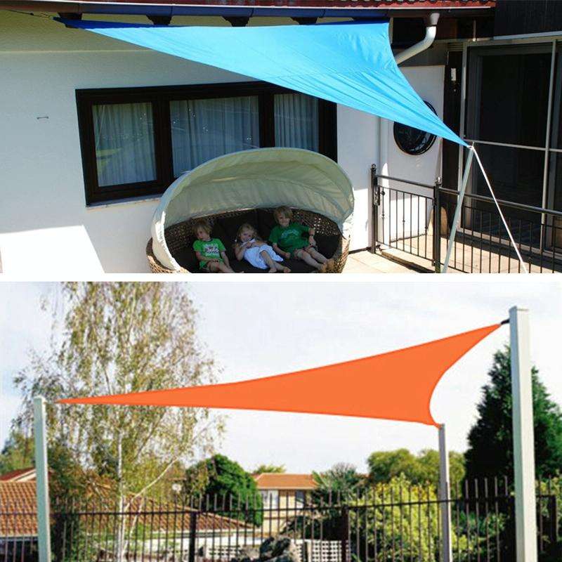 Triangle Outdoor Garden Sunshade Sail Waterproof Anti-UV Canopy, Size: 2.4m x 2.4m x 2.4m(Lake Blue)