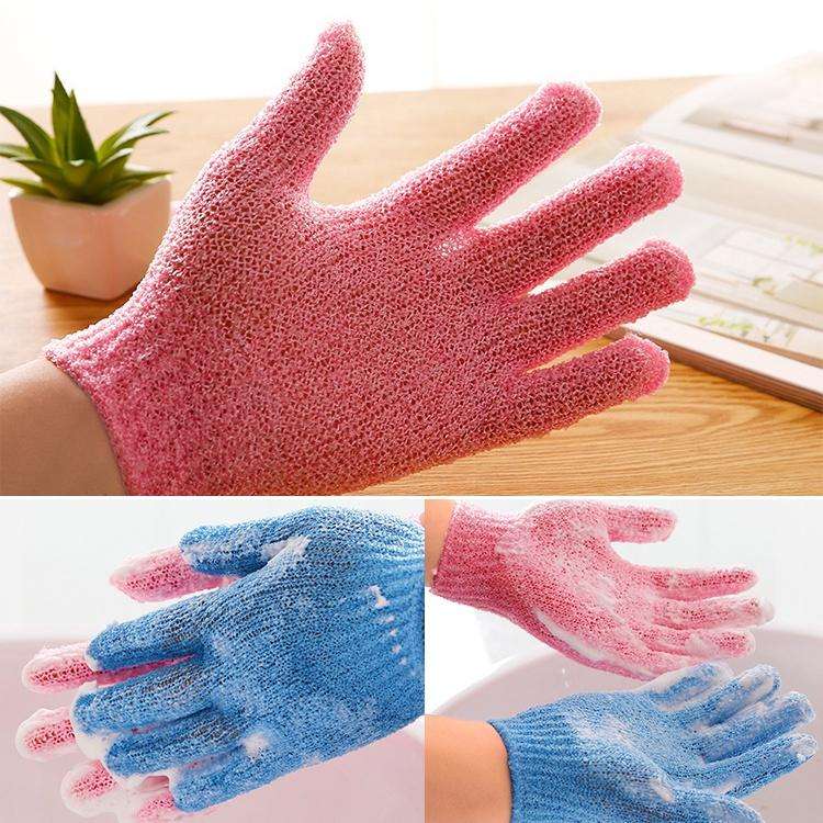 5 PCS Shower Bath Gloves Exfoliating Spa Massage Scrub Body Glove(Orange)