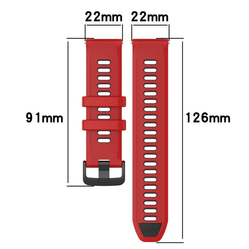 For SUUNTO 5 Peak 22mm Sports Two-Color Silicone Watch Band(Olive Green+Black)