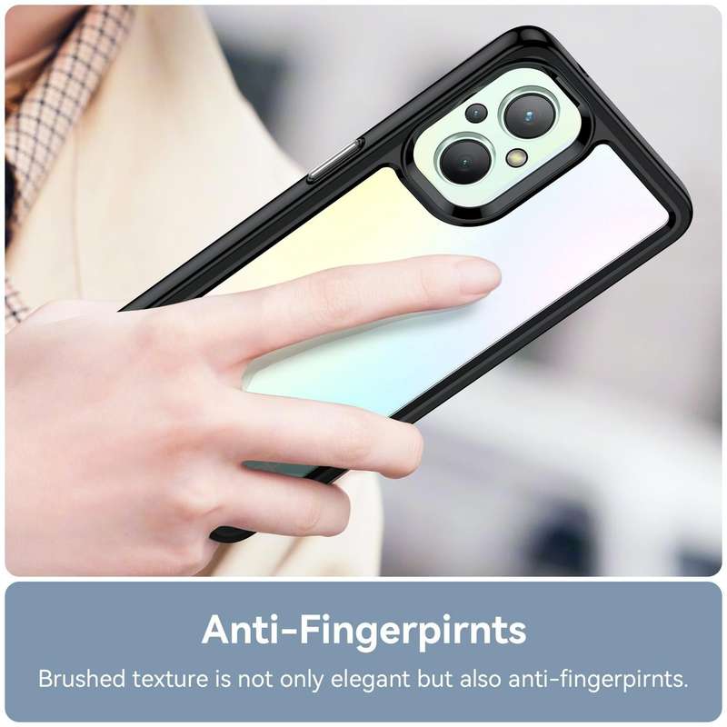 For OPPO A96 5G Colorful Series Acrylic + TPU Phone Case(Black)