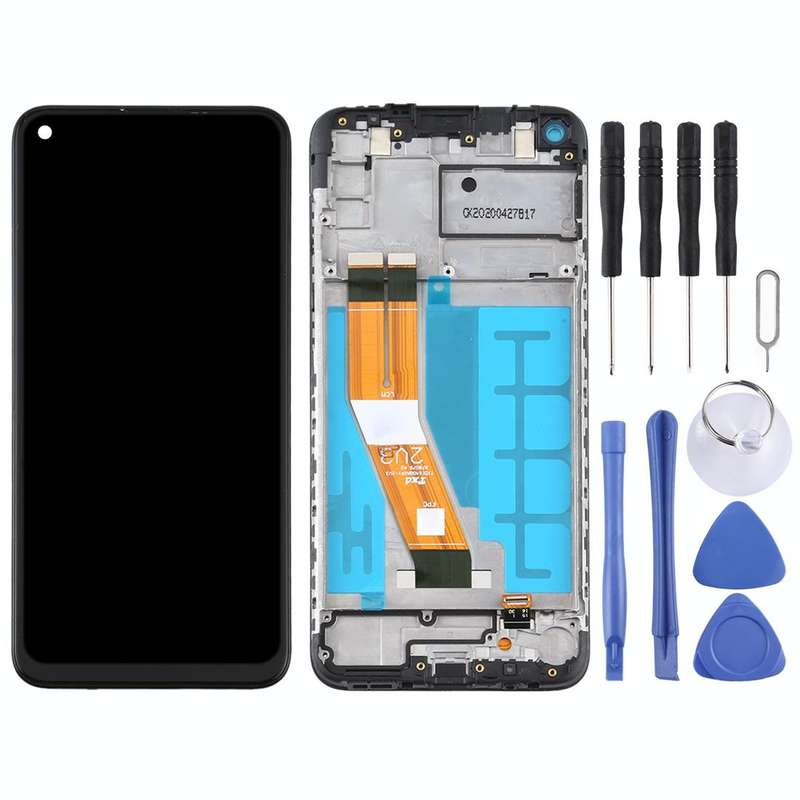 OEM LCD Screen for Samsung Galaxy A11 Digitizer Full Assembly with Frame (Black)