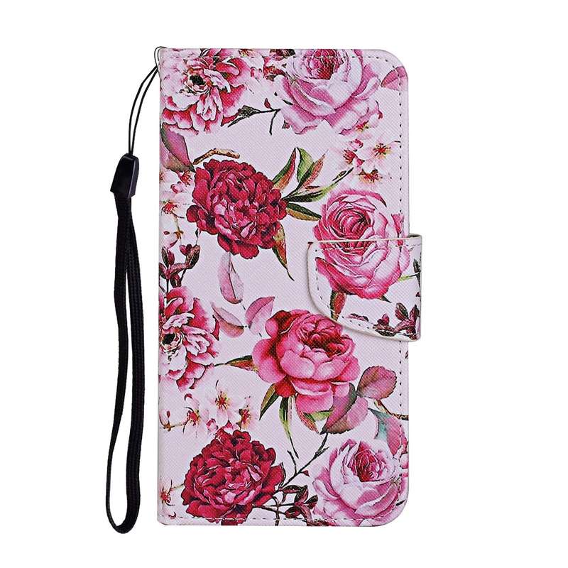 For Samsung Galaxy A33 5G Colored Drawing Pattern Flip Leather Case(Peony)