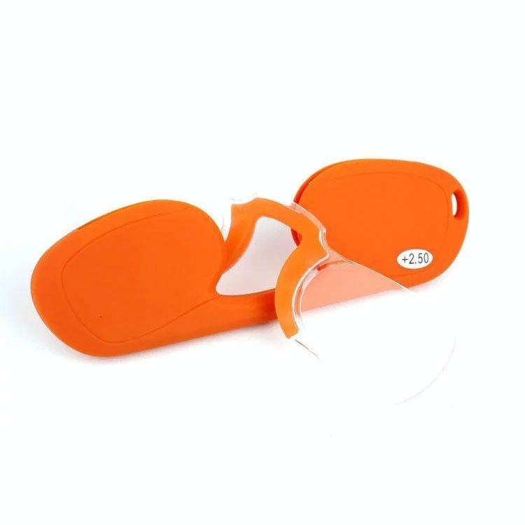 Clip-nose Reading Glasses Portable Reading Mirror No Mirror Leg Glasses, Degree: +100(Black)