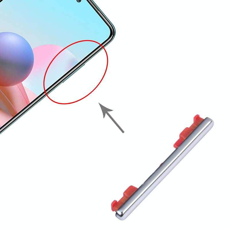 Volume Control Button for Xiaomi Redmi Note 10 4G M2101K7AI M2101K7AG (Silver)