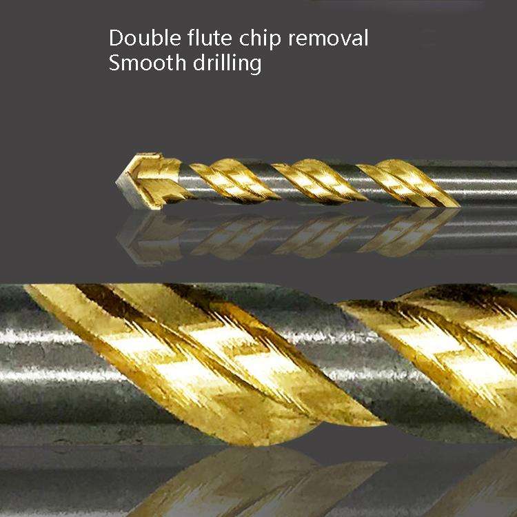 6mm+6mm+8mm+10mm+12mm Titanium-Plated King Drill Porcelain Brick Glass Brick Drill Punched Twist ...