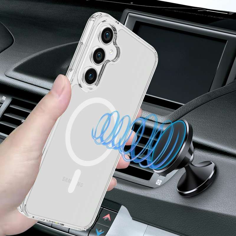For Samsung Galaxy S23 FE 5G MagSafe Clear Acrylic PC Hybrid TPU Phone Case(Transparent)