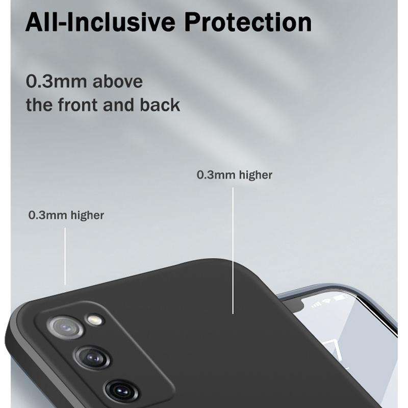 For Samsung Galaxy S20 FE Solid Color Imitation Liquid Silicone Straight Edge Dropproof Full Cove...