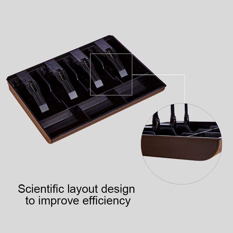 Durable Four-frame ABS Cash Coin Register Insert Tray Cashier Drawer Storage Cash Register Tray B...