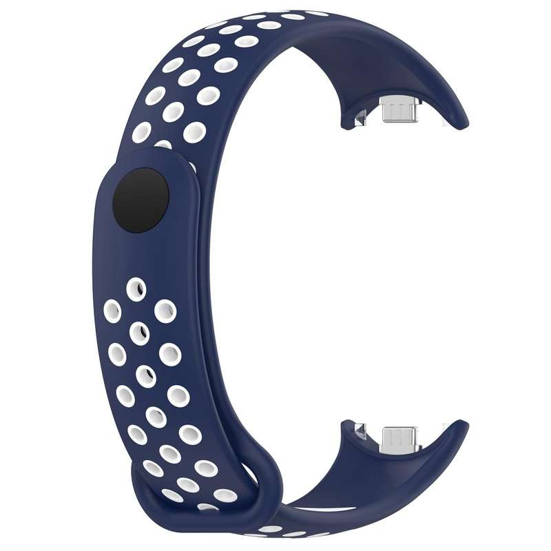 For Xiaomi Mi Band 8 Two Color Nail Buckle Silicone Watch Band(Midnight Blue White)