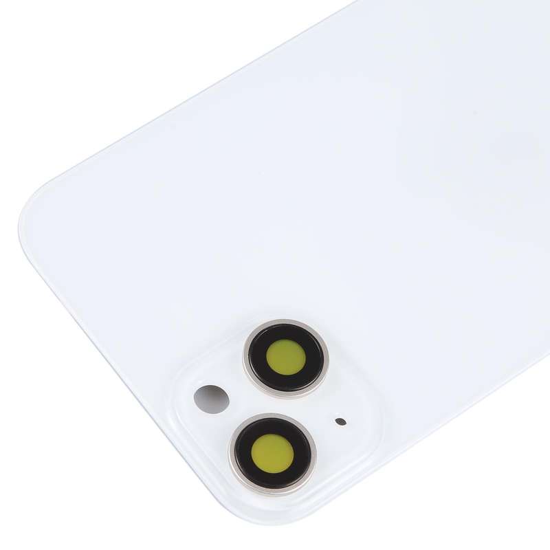 Glass Battery Back Cover with Holder for iPhone 14 Plus(White)