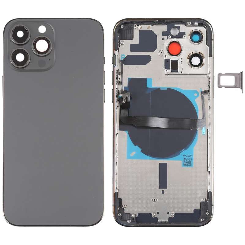 For iPhone 13 Pro Max Battery Back Cover with Side Keys & Card Tray & Power + Volume Flex Cable &...