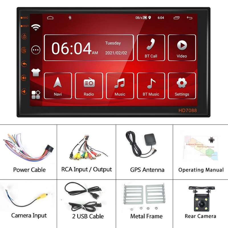 A2769 7 Inch Android Navigation WIFI Version 2+16G Vehicle Machine Central Control Large Screen, ...