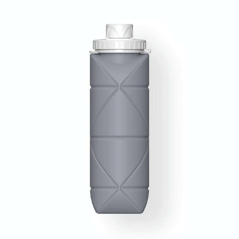 600ml Silicone Folding Cup Outdoor Sports Kettle Telescopic Cup(Gray)