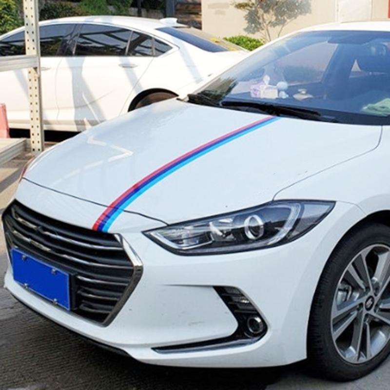 Flag Striped Car Hood Vinyl Sticker Body Decal(Tricolor)