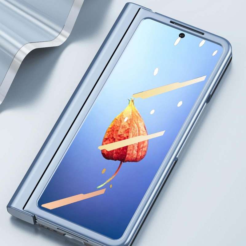 For Samsung Galaxy Z Fold4 Full Body Electroplating Hinge Phone Case(Black)