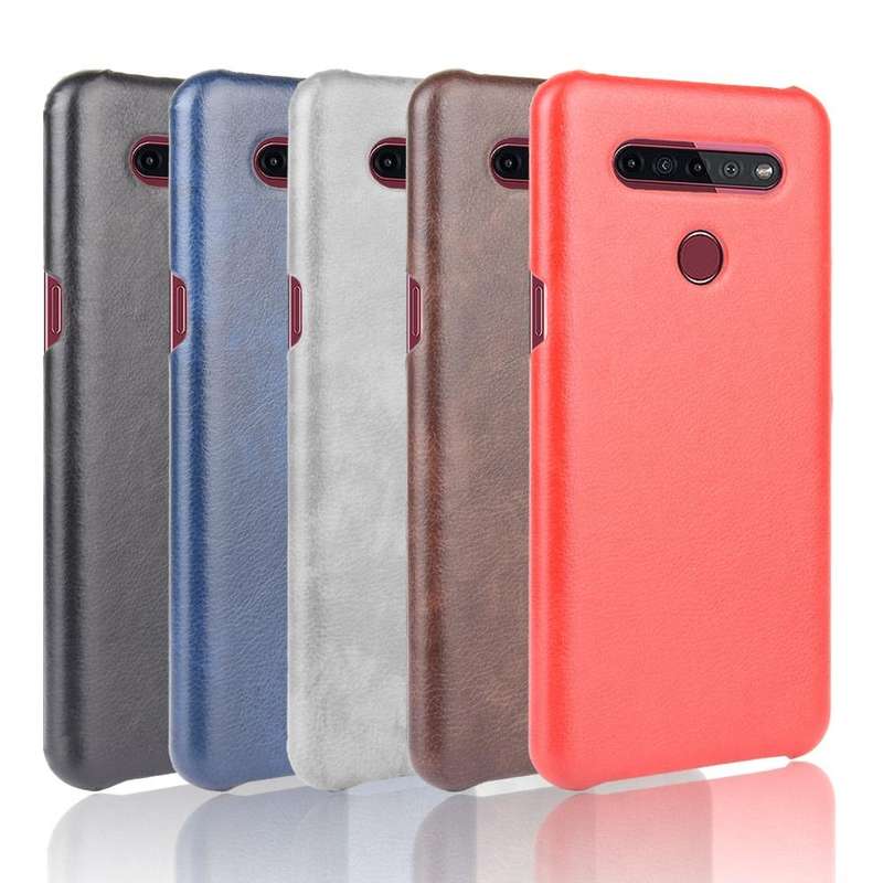 For LG K51S Shockproof Litchi Texture PC + PU Case(Gray)