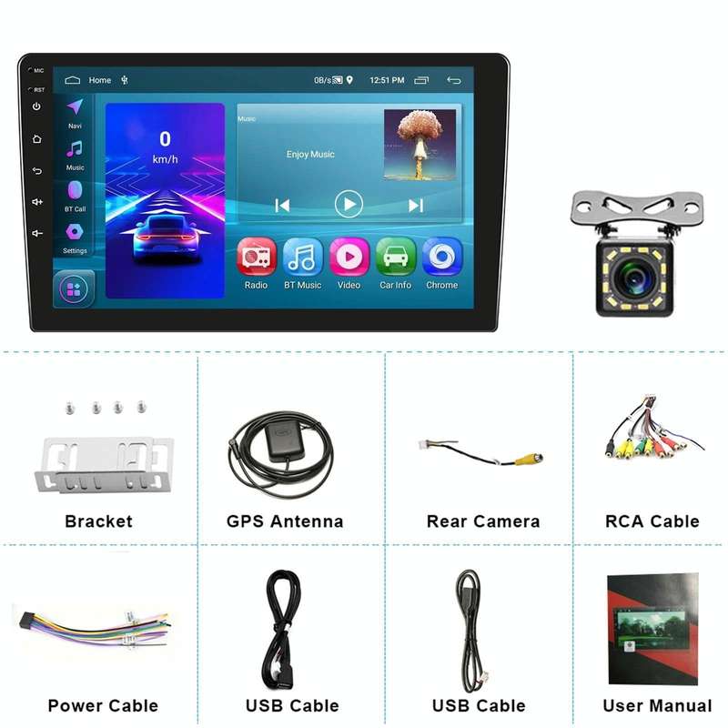 A3195 9 Inch Car Android Large Screen Navigation Central Control Screen 2+32G Player with CarPlay...