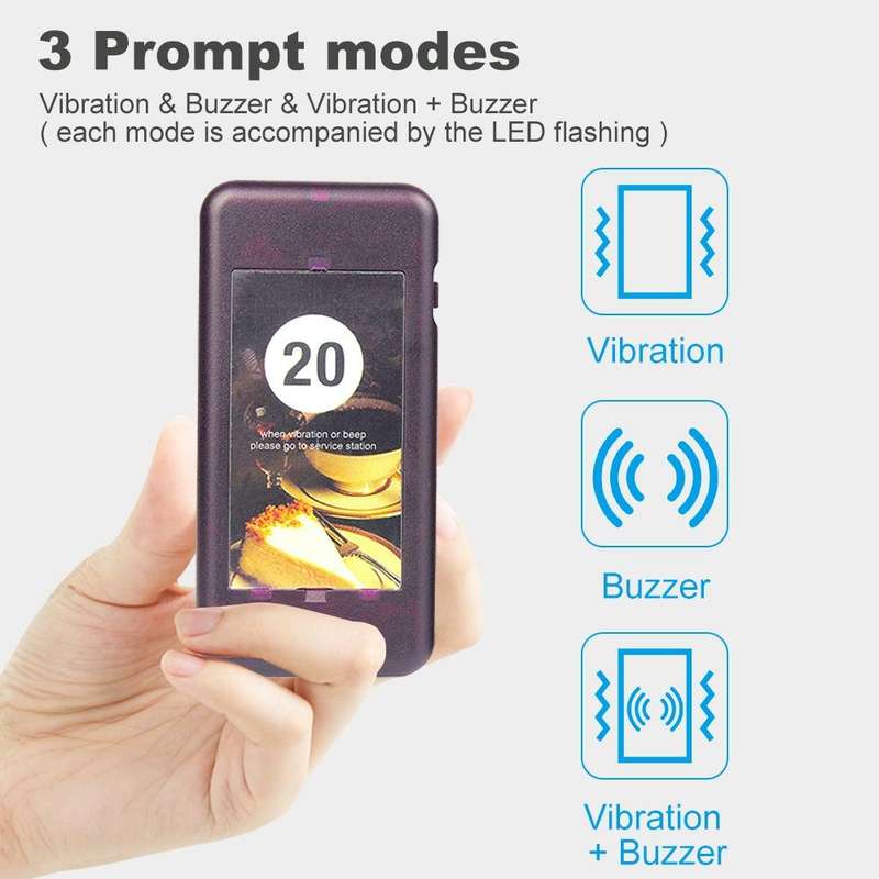 QC100 999 Channel Restaurant Wireless Paging Queuing Calling System with 20 Call Coaster Pagers, ...