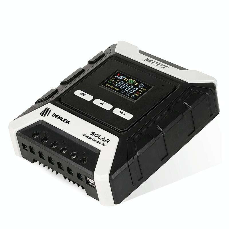 MPPT Solar Controller 12V / 24V / 48V Automatic Identification Charging Controller with Dual USB ...