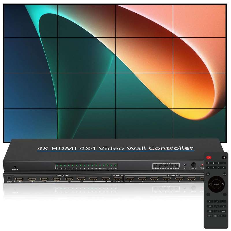 NK-H44 4K Ultra HD 4X4 HDMI Video Wall Controller Multi-screen Splicing Processor (EU Plug)
