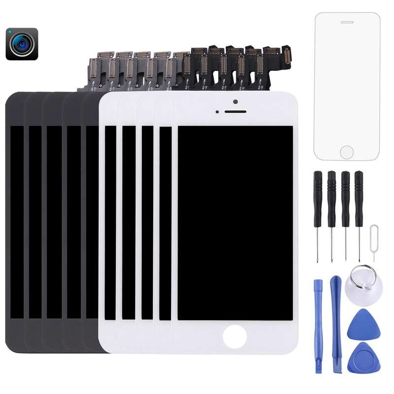 5PCS Black + 5 PCS White TFT LCD Screen for iPhone 5S Digitizer Full Assembly with Front Camera