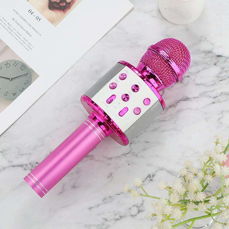 WS-858L LED Light Flashing Wireless Capacitance Microphone Comes With Audio Mobile Phone Bluetoon...