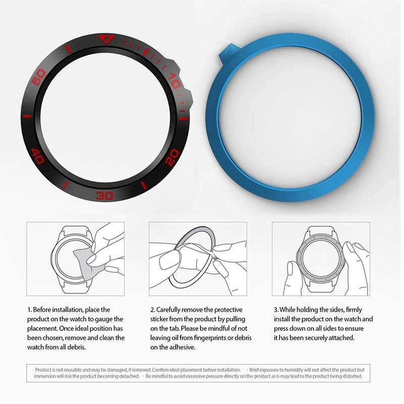 For Garmin Fenix 3/3 HR Smart Watch Steel Bezel Ring, A Version(Black Ring Red Letter)
