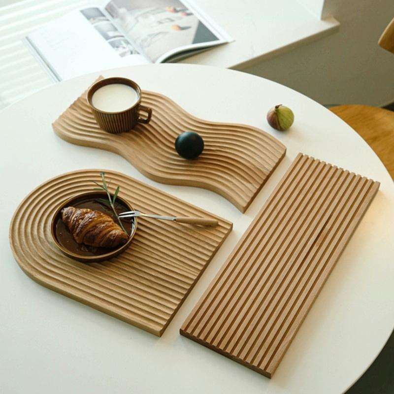 Medium Wavy Wooden Tray Photography Shooting Props