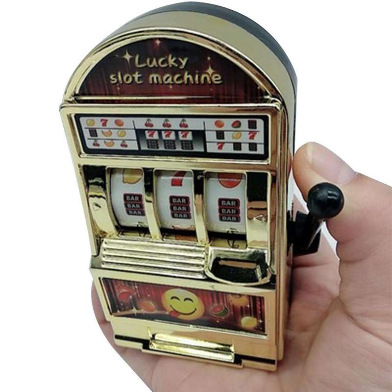 Mini Slot Machine Toy Rotatable Stress Reliever Children Party Jackpot Funny Jokes Play Toy, Rand...
