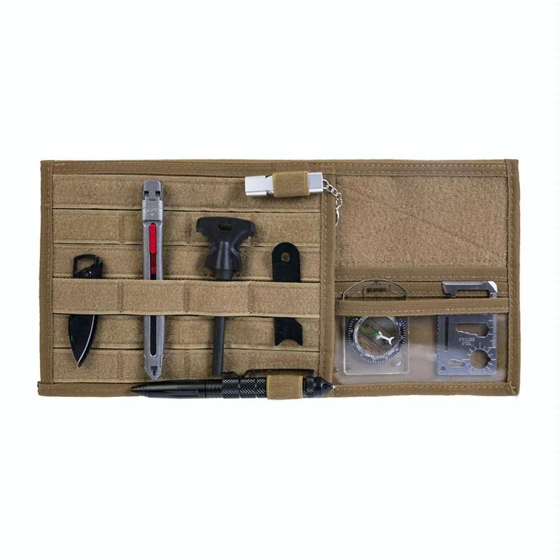 Car Sun Visor Storage Bag Glasses Frame Bill Clip (Khaki)