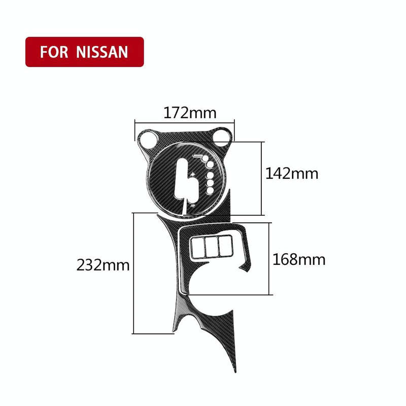 5 in 1 Car Carbon Fiber Gear Position Cup Holder Panel Decorative Sticker for Nissan 370Z Z34 200...
